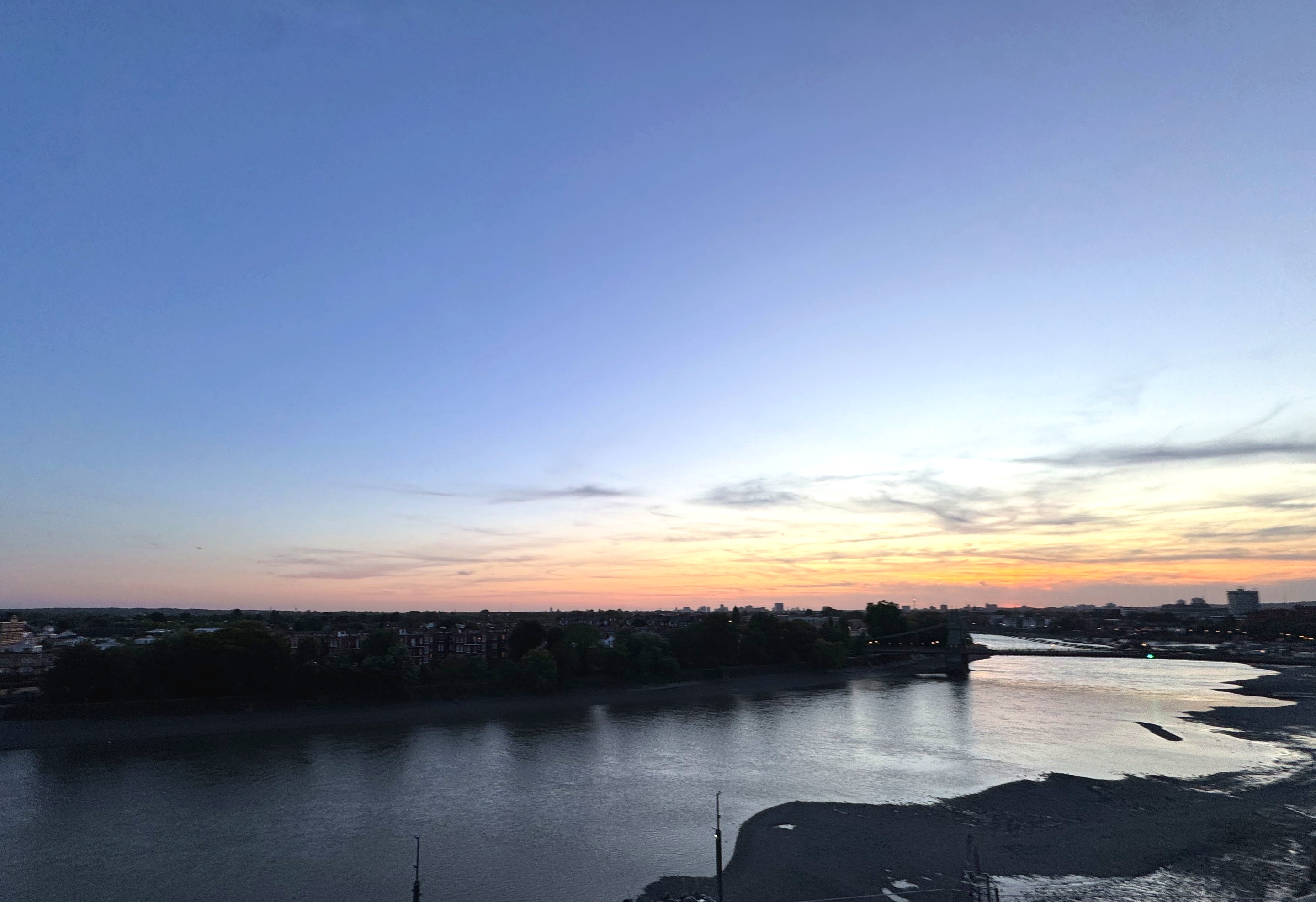 Hammersmith Bridge across the Thames, from the living-room aspect